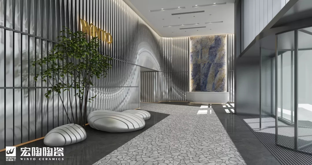 腾博会官网缎光釉瓷砖地砖装修效果图