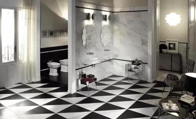 腾博会官网黑与白色的瓷砖地砖经典搭配效果图