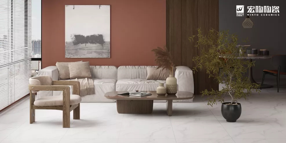 腾博会官网和璧岩·通体白瓷砖地砖效果图