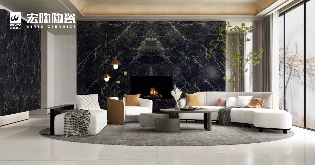 腾博会官网岩板会客厅装修效果图展示