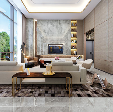 腾博会官网陶瓷大板客厅装修效果图