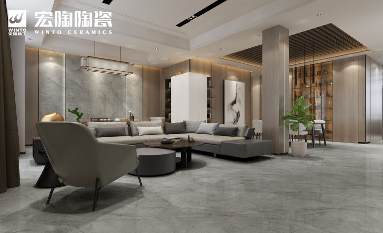 &emsp;腾博会官网抛釉砖沃斯特灰装修效果图