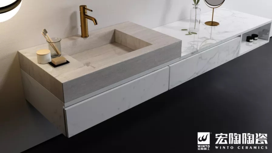 腾博会官网岩板浴室柜装修效果图