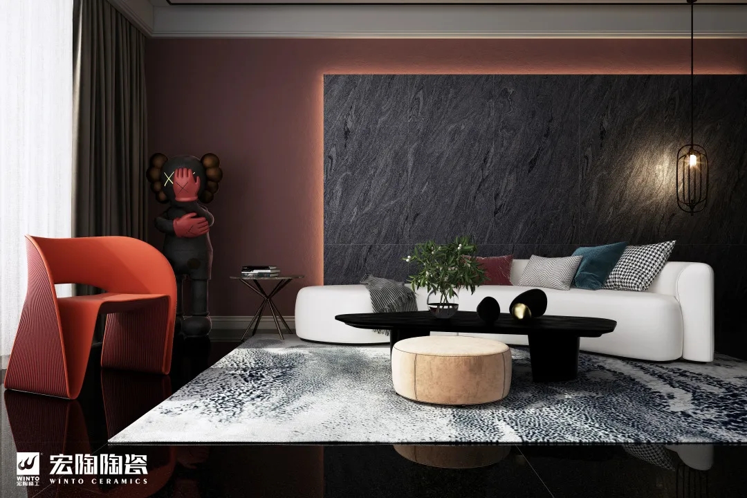 腾博会官网岩板会客厅装修效果图