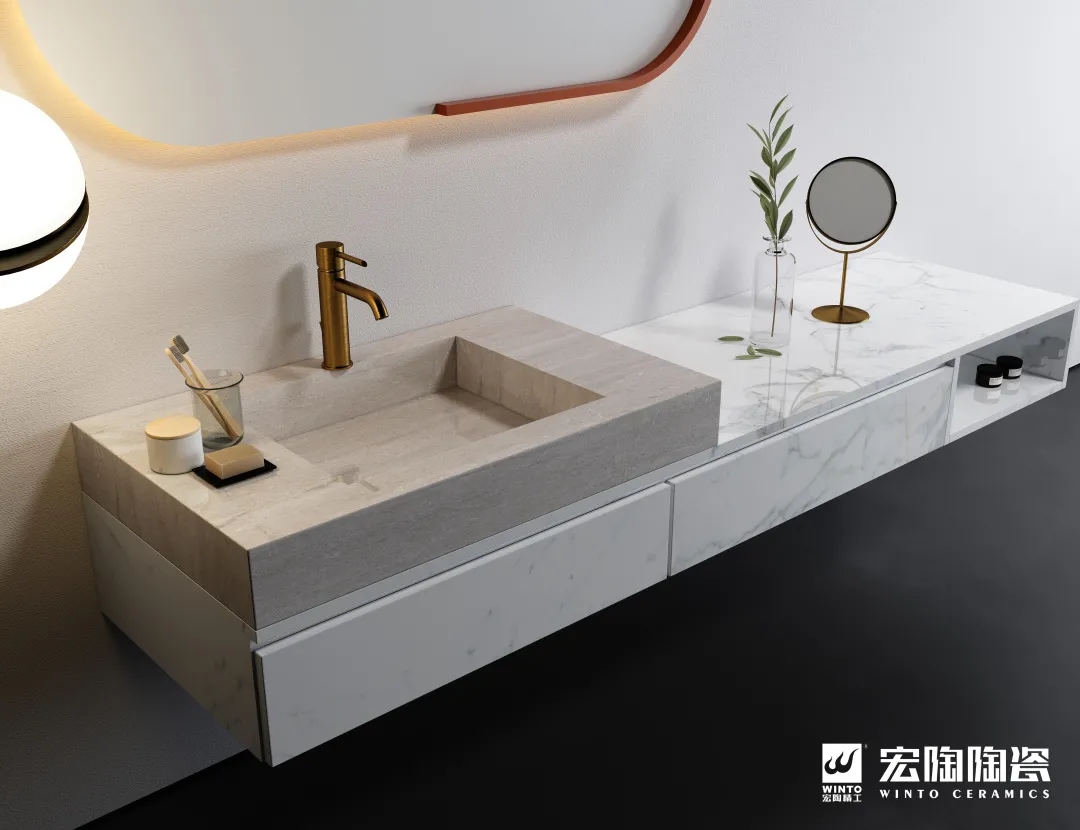 腾博会官网岩板洗手间装修效果图