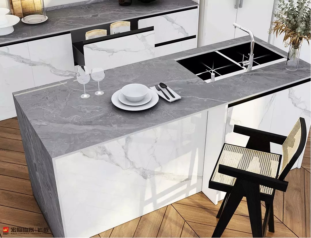 腾博会官网岩板雅士白15-TG2680A008装修效果图