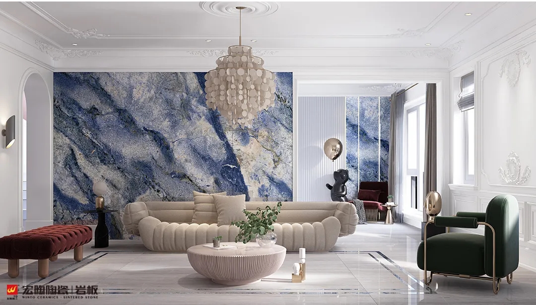  腾博会官网岩板客厅装修效果图