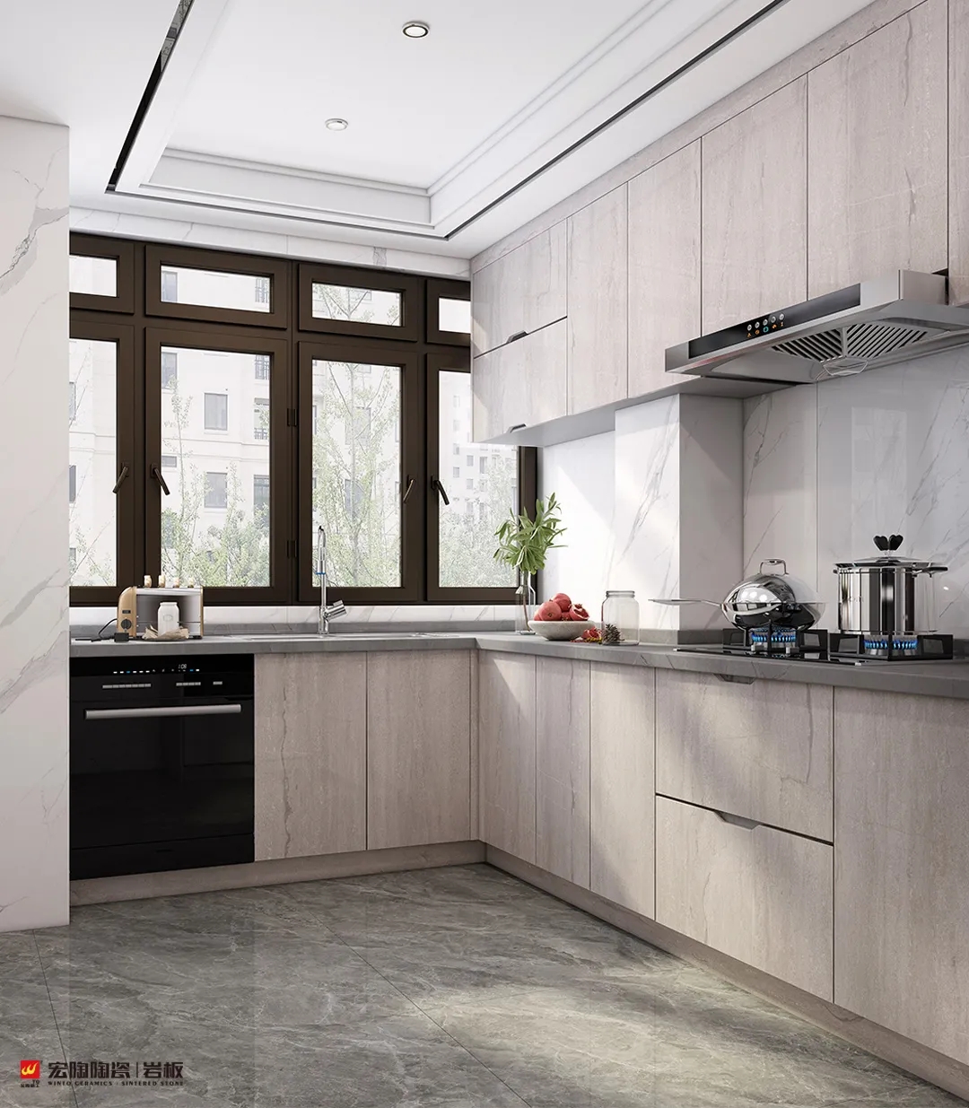 腾博会官网岩板厨房效果图