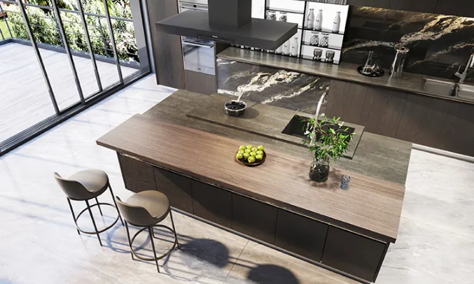 腾博会官网岩板与整体橱柜装修效果图