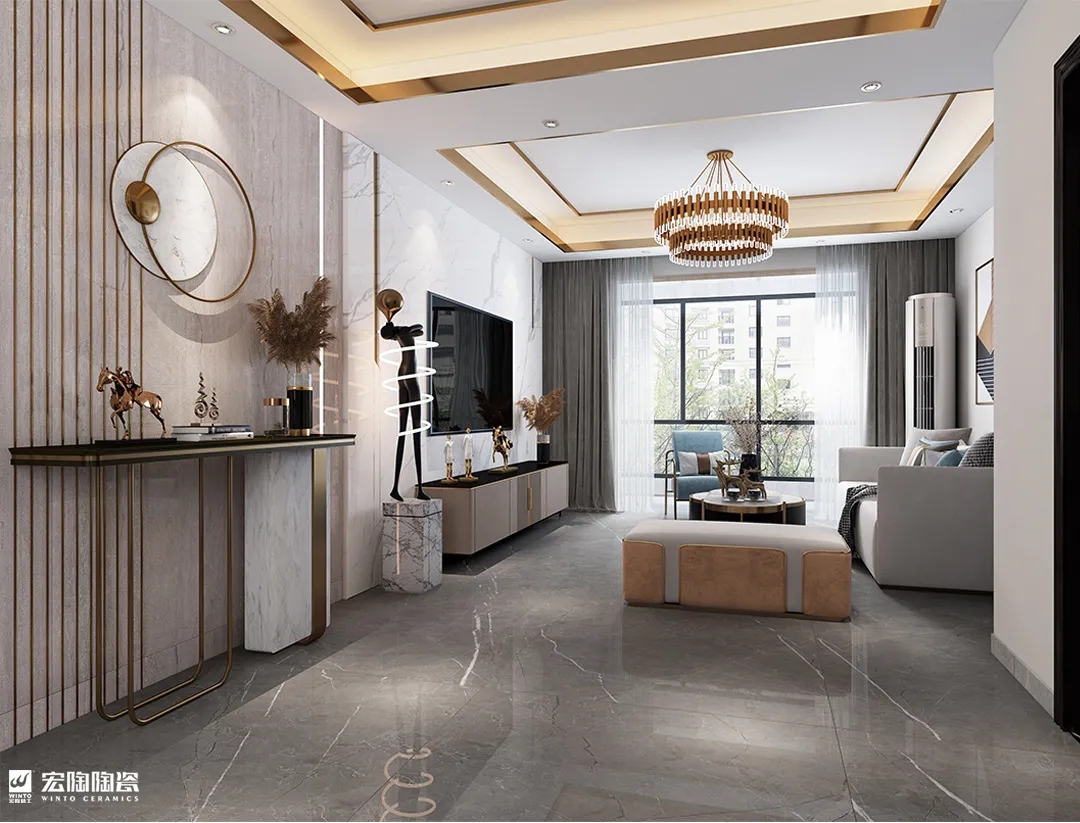 腾博会官网浪琴灰+保加利亚灰9-TPG2412F018瓷砖地砖1200×2400×9mm效果图