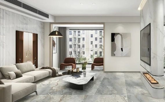 腾博会官网质感砖大客厅效果图展示