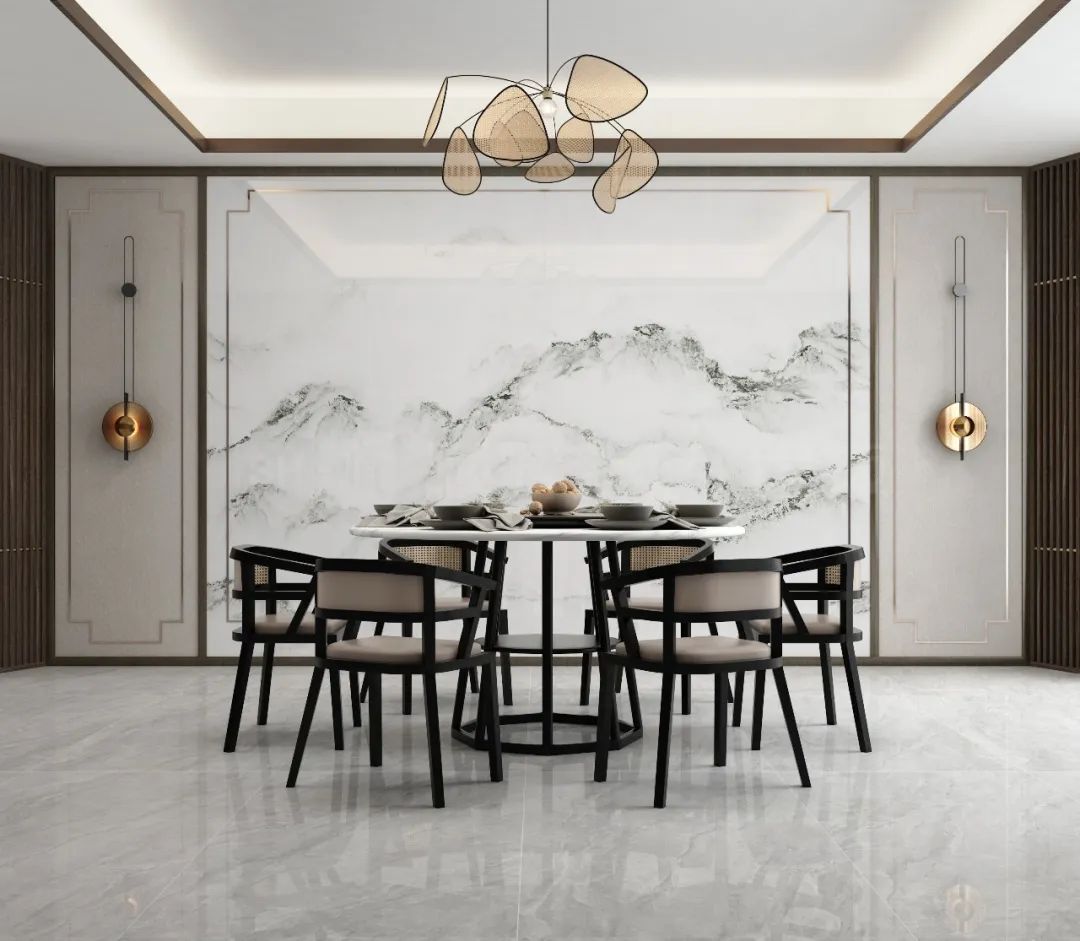 腾博会官网质感砖餐厅装修效果图