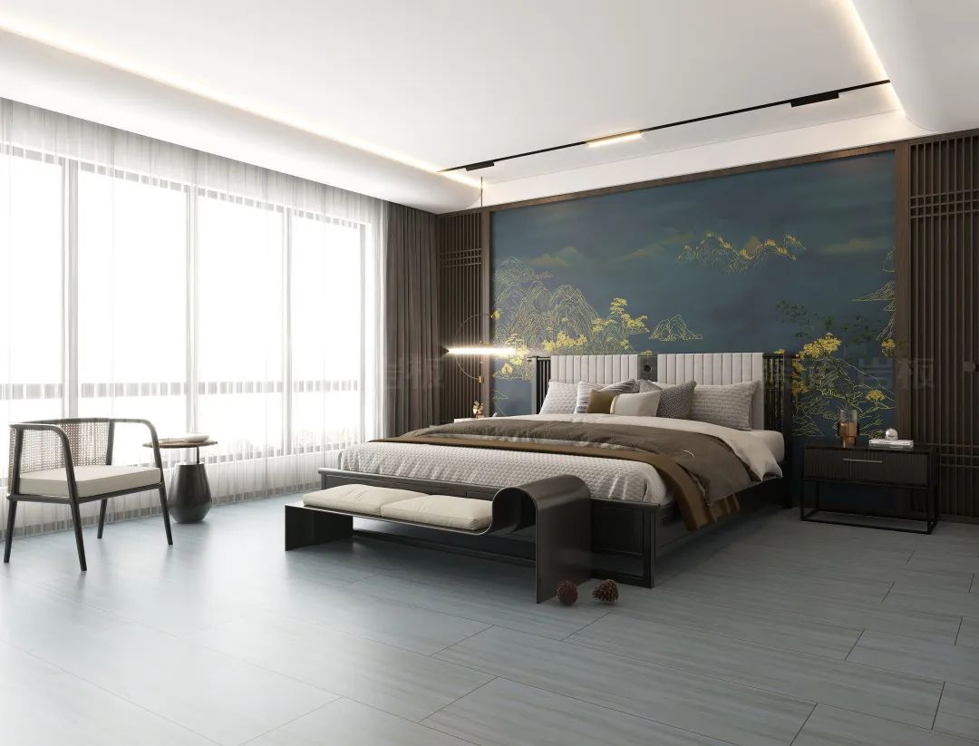 腾博会官网质感砖卧室效果图