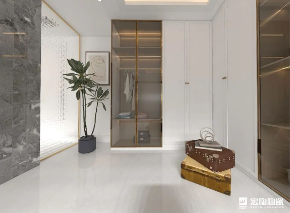 腾博会官网地砖TPJ157014层影灰足影灰衣帽间效果图