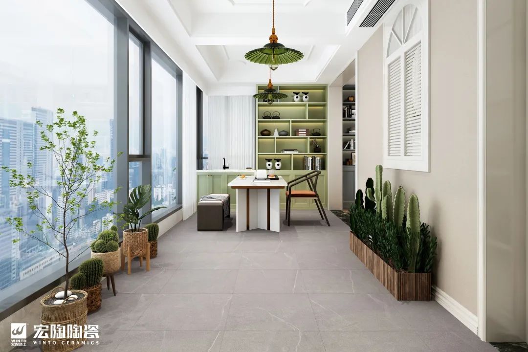 腾博会官网防滑砖西西里灰装修效果图