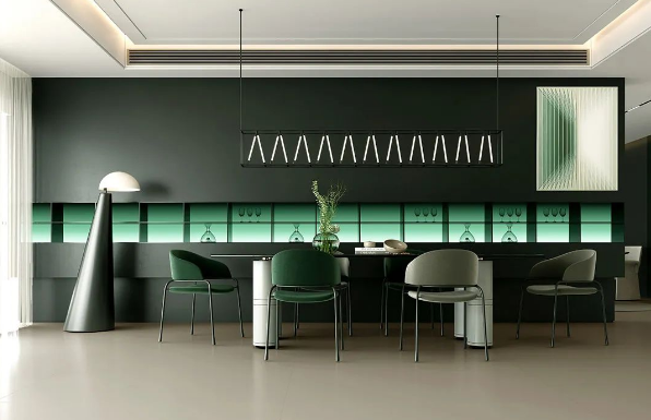 腾博会官网皓影质感砖餐厅装修效果图